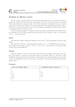 Problem G: History course