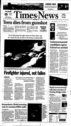 Teer Firefi r I tid ie s ! ^ r m i sfroir injured tig u n d ,n o tf ishot fallen I