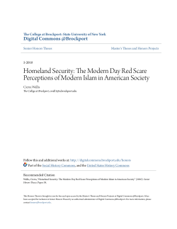 Homeland Security: The Modern Day Red Scare Perceptions of