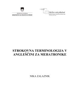 STROKOVNA TERMINOLOGIJA V ANGLEŠČINI ZA MEHATRONIKE