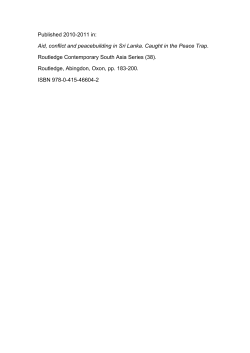 Building the civil peace in Sri Lanka: Donors, the state and the