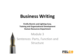 Sentences According to Structure