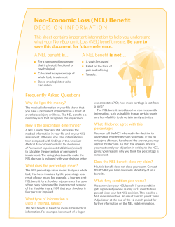 Non-Economic Loss (NEL) Benefit