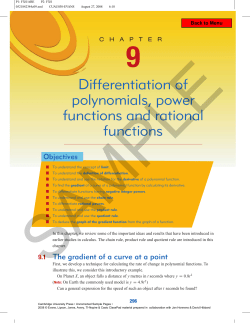 Differentiation of polynomials, power functions and rational functions