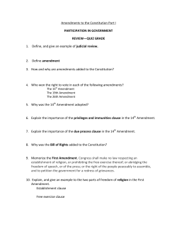 Amendments to the Constitution Part I review