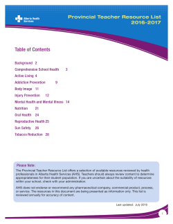 Provincial Teacher Resource List 2016-17