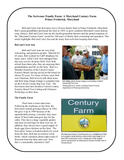 The Scrivener Family Farm - Calvert County Forestry Board
