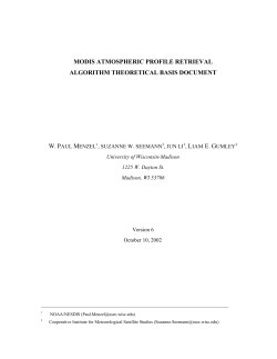 modis atmospheric profile retrieval algorithm theoretical basis
