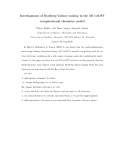 Investigations of Rydberg-Valence mixing in the MC
