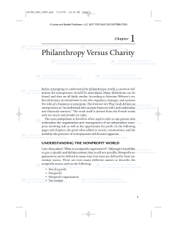 Philanthropy Versus Charity
