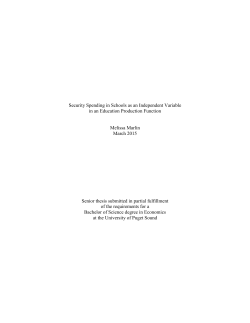 Security Spending in Schools as an Independent Variable in an