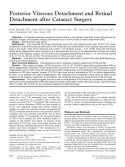 Posterior Vitreous Detachment and Retinal