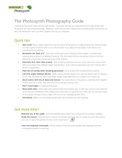 The Photosynth Photography Guide
