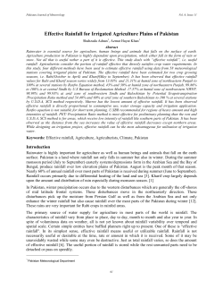Effective Rainfall for Irrigated Agriculture Plains of Pakistan