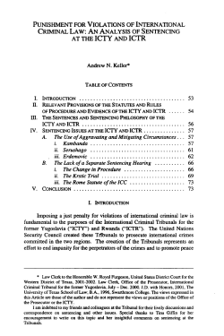 An Analysis of Sentencing at the ICTY and ICTR