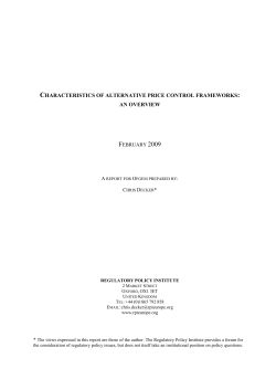 characteristics of alternative price control frameworks: an
