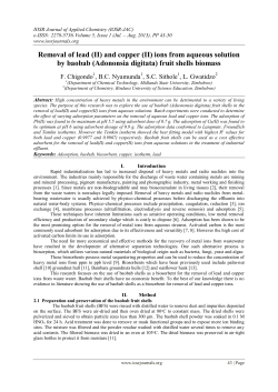 Removal of lead (II) and copper (II) ions from aqueous solution by