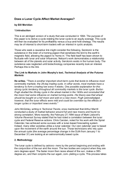 Does a Lunar Cycle Affect Market Averages?