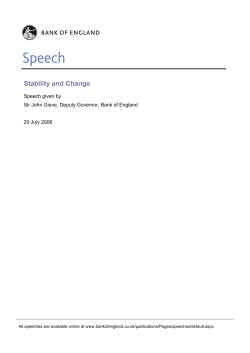 Stability and Change, a speech by Sir John Gieve