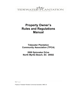 Tidewater Plantation &ndash; Rules and Regulations