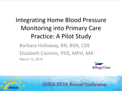 Integrating Home Blood Pressure Monitoring into Primary Care