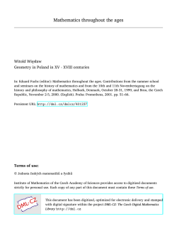 Mathematics throughout the ages - DML-CZ