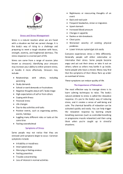 Stress and Stress Management Stress is a natural
