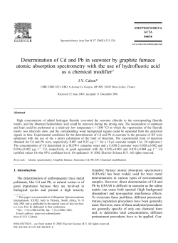 Determination of Cd and Pb in seawater by graphite furnace atomic