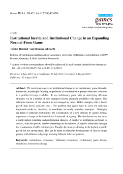 Institutional Inertia and Institutional Change in an Expanding Normal