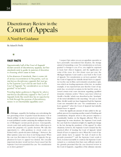 Discretionary Review in the Court of Appeals: A Need for Guidance