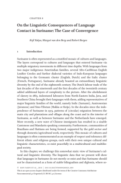 On the Linguistic Consequences of Language Contact in Suriname