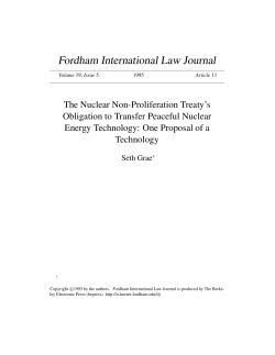 The Nuclear Non-Proliferation Treaty`s Obligation to