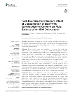 Post-Exercise Rehydration: Effect of Consumption of Beer with