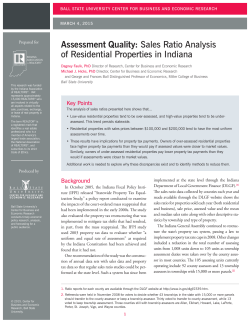 Assessment Quality: Sales Ratio Analysis of Residential Properties