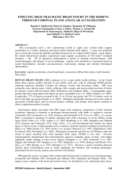 Inducing Mild Traumatic Brain Injury in the Rodent through Coronal