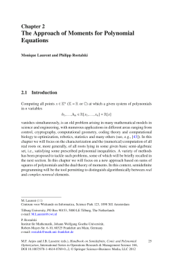 The Approach of Moments for Polynomial Equations