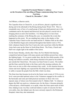 provincialministersaddress - Capuchin Franciscans | Ireland