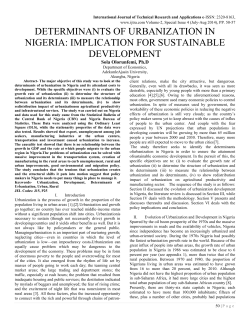 determinants of urbanization in nigeria: implication for