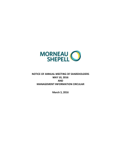 2016 Annual Meeting and Management
