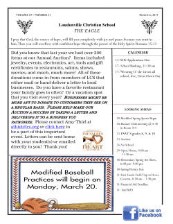 Modified Baseball Practices will begin on Monday, March 20.