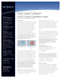 InTray&trade; Colorex&trade; Listeria and InTray&trade; Colorex&trade; Identification
