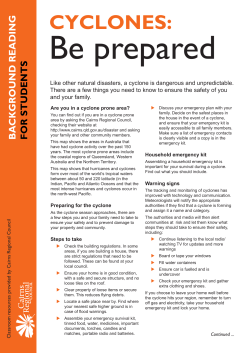 Be prepared for cyclones - Cairns Regional Council