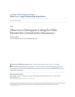 Letting the Public Monitor the Criminal Justice Bureaucracy