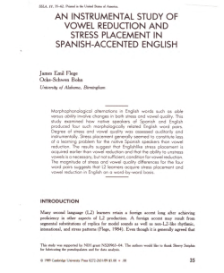 an instrumental study of vowel reduction and