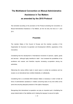 The Multilateral Convention on Mutual Administrative Assistance in