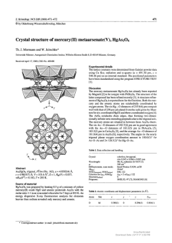 Crystal structure of mercury (II) metaarsenate (V), HgAs2O6