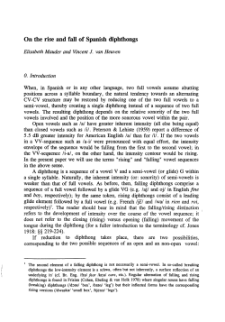 On the rise and fall of Spanish diphthongs