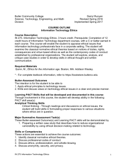 Outcomes Based Course Outline Revision