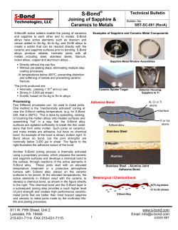 Ceramics and Glass to Metals - S
