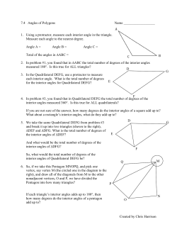 Created by Chris Harrison E D G F E D F G M N O P Q 7.4 Angles of